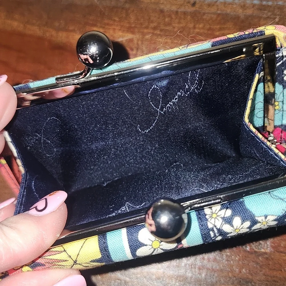 Vera Bradley Floral Snail Kisslock Wallet Coin Pouch Snap - Picture 10 of 14